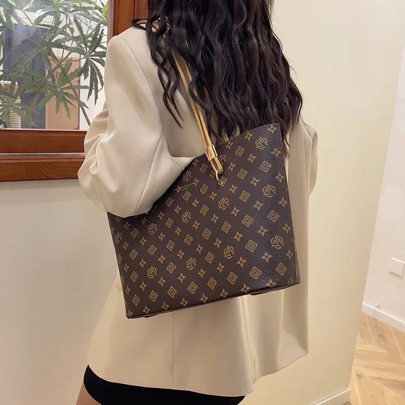 2025 Women Bags Vintage Handheld Tote Fashion Print Shoulder Large Capacity Handbag - TheGlamTrend14:1052kasekase2025 Women Bags Vintage Handheld Tote Fashion Print Shoulder Large Capacity Handbag