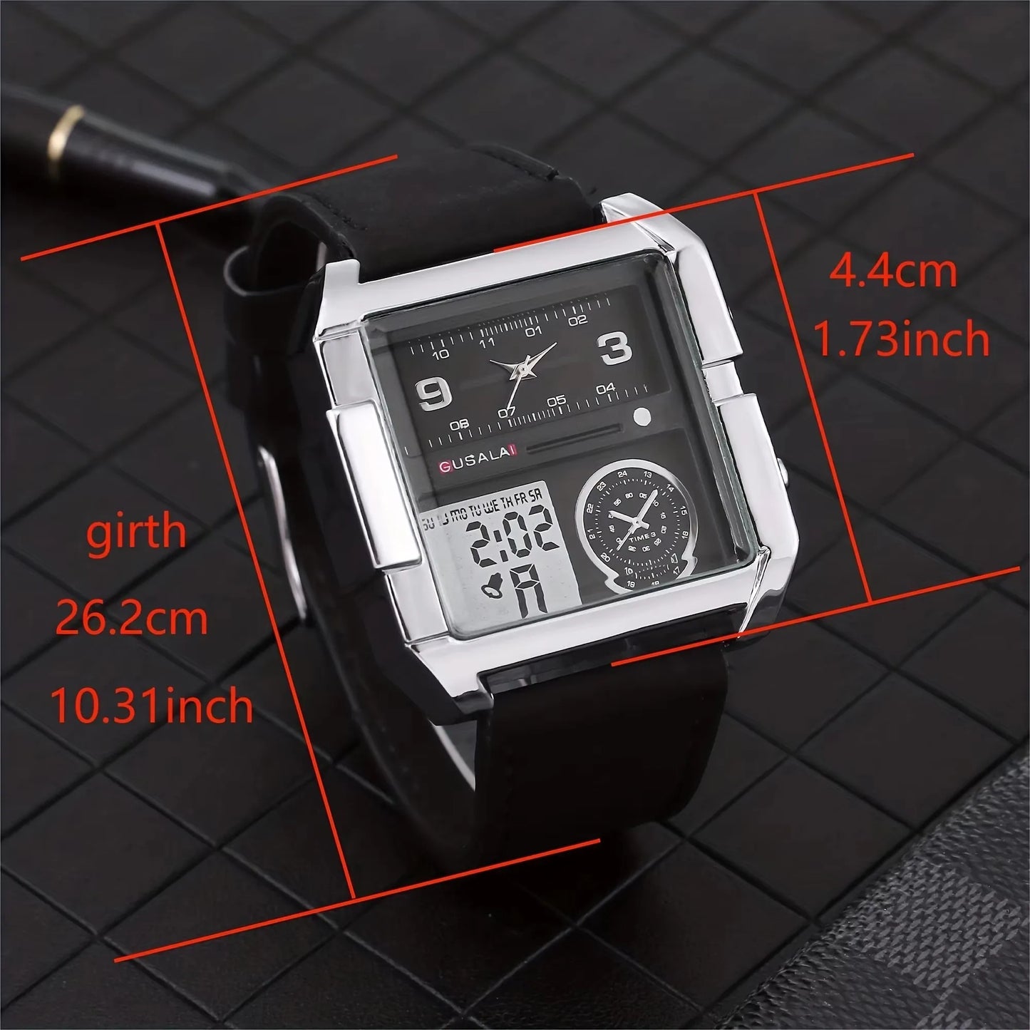 Watch Men's Western Wild Motorcycle Watch Men's and Women's Super Large dial Dominant Square Fashion Casual Couple Watch