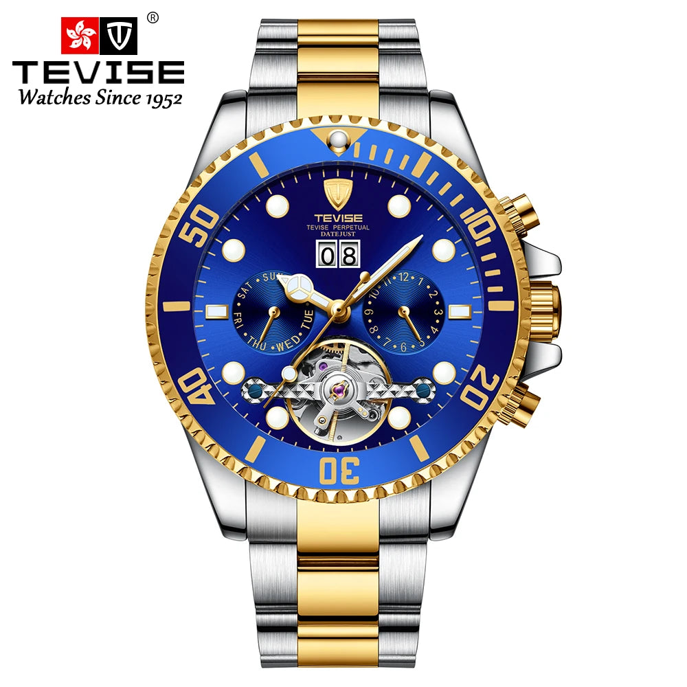 Tevise Men's automatic watch,fashion watch,waterproof watch,With calendar and night light,waterproof