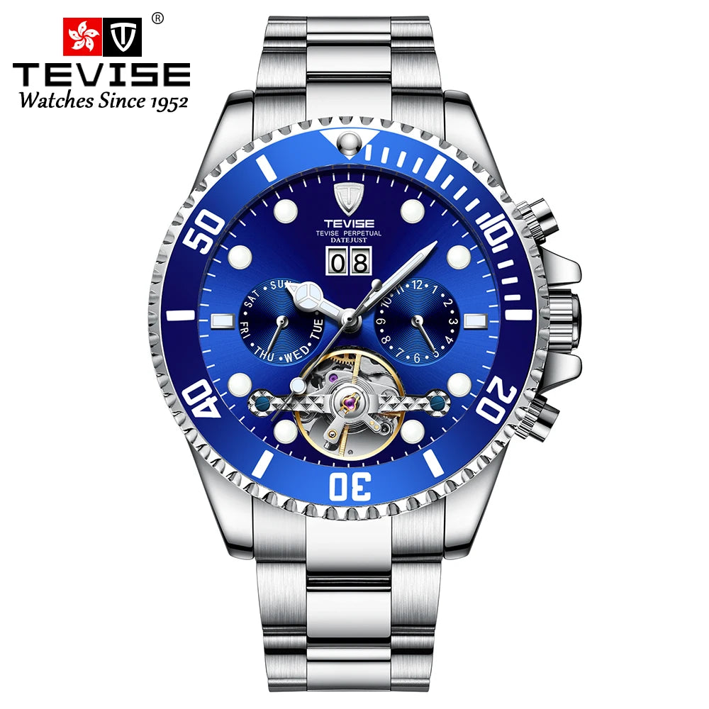 Tevise Men's automatic watch,fashion watch,waterproof watch,With calendar and night light,waterproof