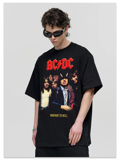 2024 Classic AC Print T-shirt DC Men Women Cotton Hip Hop Oversized Tshirt Short Sleeve T Shirt Streetwear Top Tee For Fans Gift