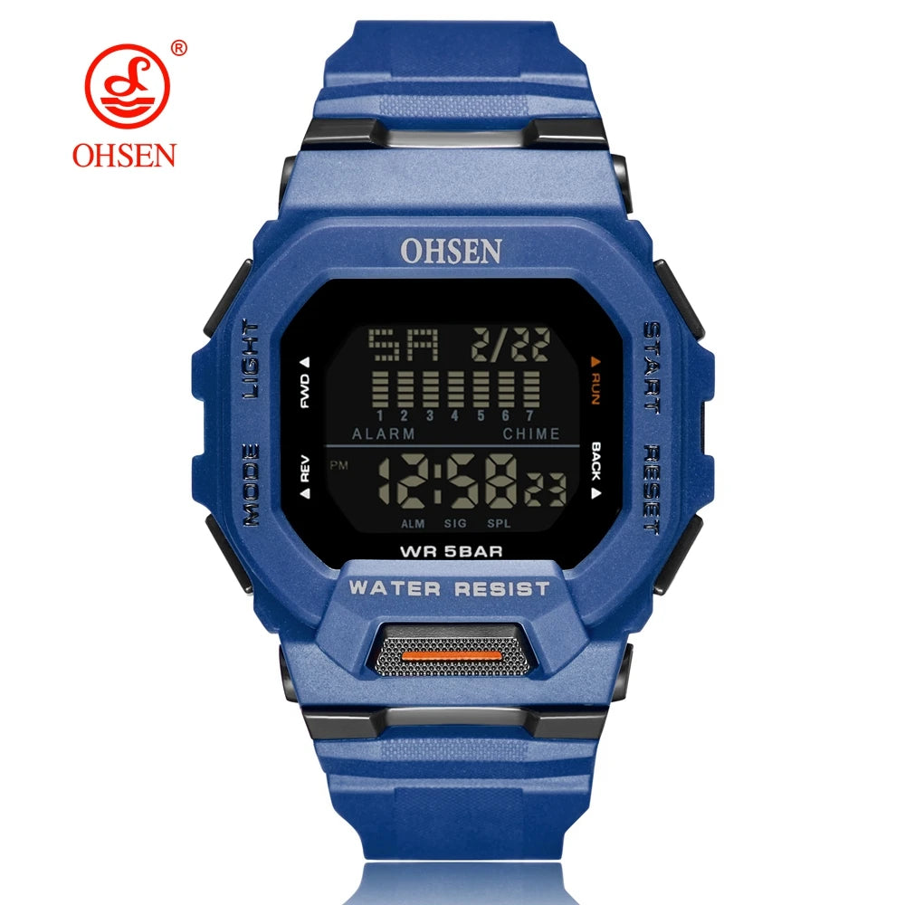 Fashion OHSEN Hombre Male Digital Watches 5ATM Dive Man Mens Sports Green Wristwatches Hand clocks Man Watch Reloj Masculino