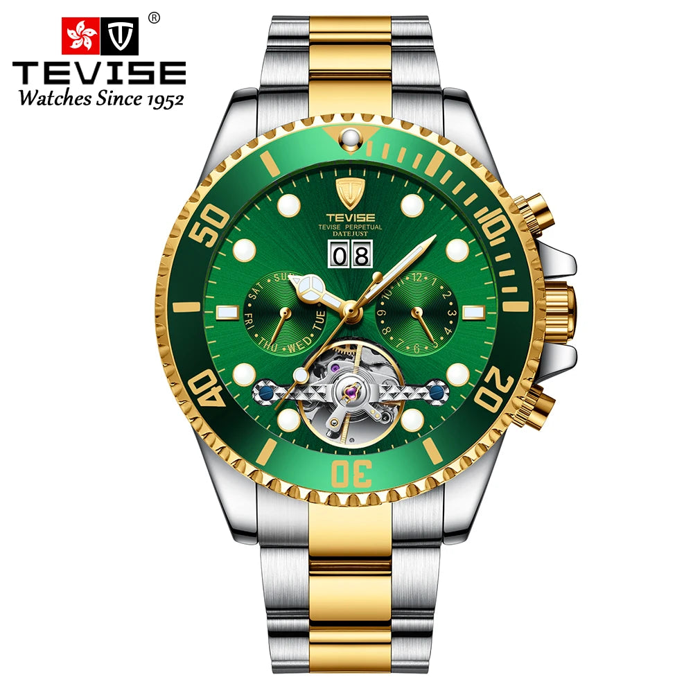 Tevise Men's automatic watch,fashion watch,waterproof watch,With calendar and night light,waterproof