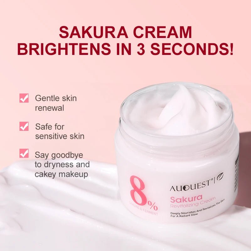 AUQUEST Sakura Face Cream Whitening Nourishing Smooth Wrinkles Hyaluronic Acid Moisturizing Korean Skin Care Cosmetics - TheGlamTrend<none>AUQUEST Sakura Face Cream Whitening Nourishing Smooth Wrinkles Hyaluronic Acid Moisturizing Korean Skin Care Cosmetics