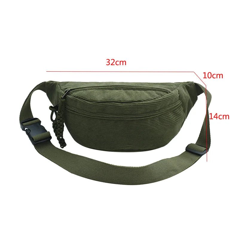 Casual Corduroy Belt Bags for Women Fashion Fanny Pack Female Banana Waist Bag Hip Purse Shoulder Crossbody Chest Bag Pocket - TheGlamTrend14:29WhiteWhiteCasual Corduroy Belt Bags for Women Fashion Fanny Pack Female Banana Waist Bag Hip Purse Shoulder Crossbody Chest Bag Pocket