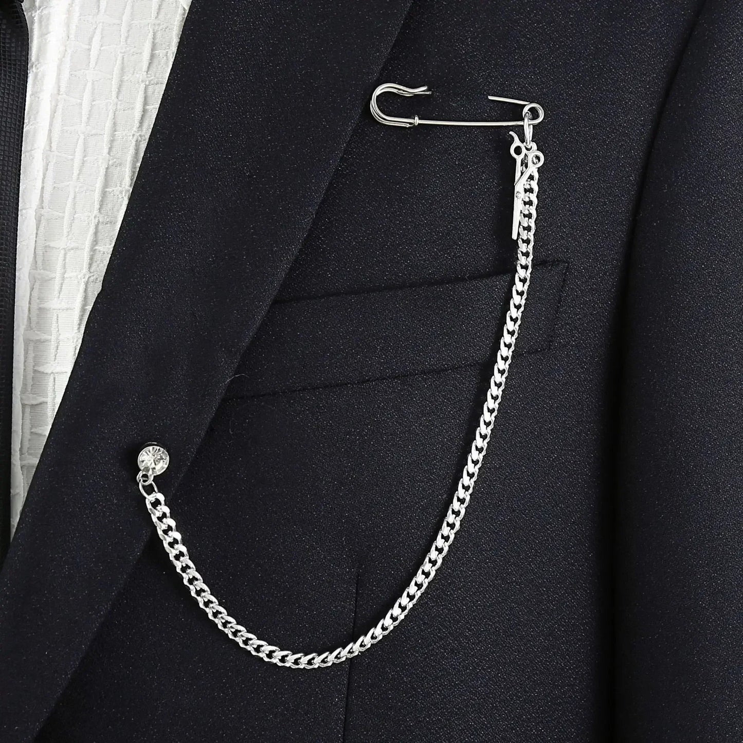 Chain Brooch for Men Long Chains Pins Men's Fashion Suit Accessories Personality Exaggerated Trendy Mens Brooches - TheGlamTrend200001033:36118155Chain Brooch for Men Long Chains Pins Men's Fashion Suit Accessories Personality Exaggerated Trendy Mens Brooches