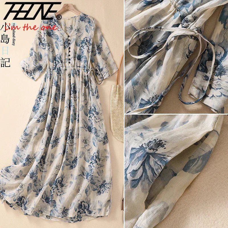 Dresses for Women Summer Casual Loose Print V Neck Short Sleeve Ropa de Mujer Pullover Robe Vestidos Cotton Vintage A - line Dress - TheGlamTrend14:173XJM3LC060A69901;5:361386XJM3LC060A69901MDresses for Women Summer Casual Loose Print V Neck Short Sleeve Ropa de Mujer Pullover Robe Vestidos Cotton Vintage A - line Dress