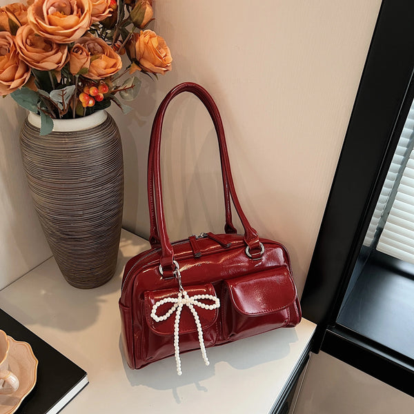 Fashionable Underarm Bow Bag for Women 2024 Korean Edition New Simple Leisure Pillow Bag Trendy Versatile Shoulder Bag - TheGlamTrend14:193blackFashionable Underarm Bow Bag for Women 2024 Korean Edition New Simple Leisure Pillow Bag Trendy Versatile Shoulder Bag