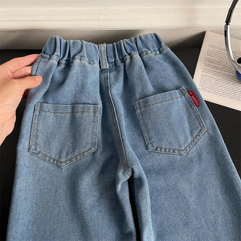Girls Jeans Long Trousers Kids Pants Cotton 2024 Fashion Spring Autumn Baby's Teenagers Sport High Quality Children's Clothing - TheGlamTrend14:771Blue;200000463:200004187Blue2TGirls Jeans Long Trousers Kids Pants Cotton 2024 Fashion Spring Autumn Baby's Teenagers Sport High Quality Children's Clothing