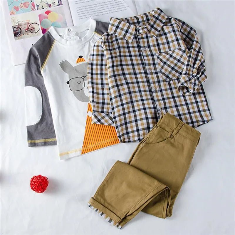 Kids BoysClothes Children Plaid Coat+T-Shirt+Pants 3pcs Baby Suits Toddler Boy Clothing Spring Autumn Outerwear Costume BC1034 - TheGlamTrend14:7713PCS;200000463:2000041913PCS5Kids BoysClothes Children Plaid Coat+T-Shirt+Pants 3pcs Baby Suits Toddler Boy Clothing Spring Autumn Outerwear Costume BC1034