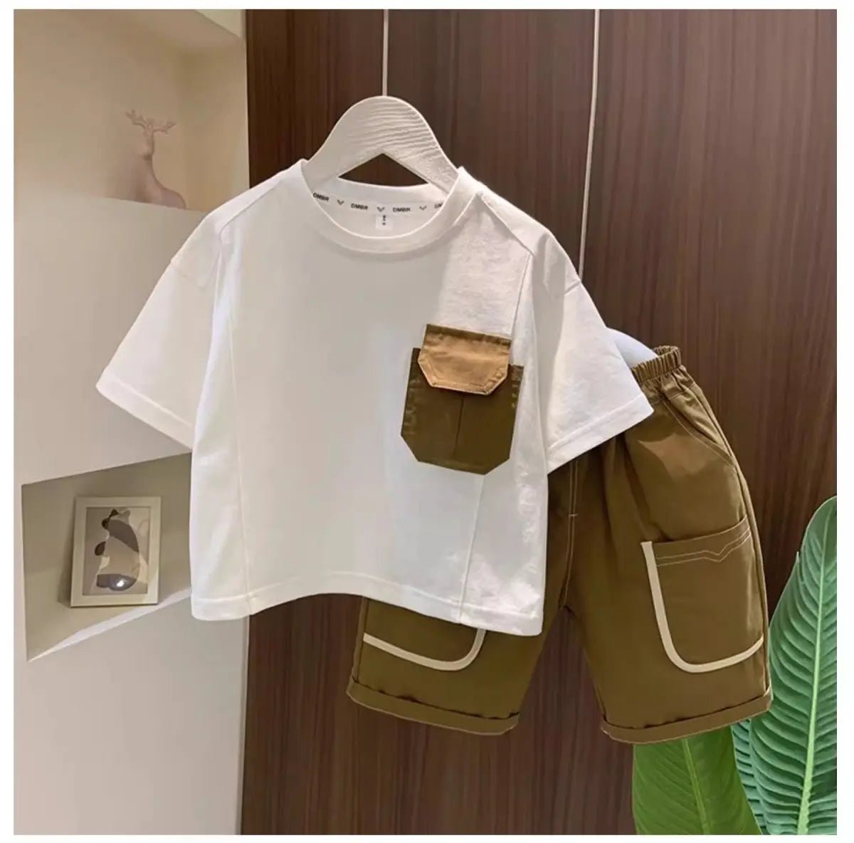 Kids Clothing Suit Boys Summer Short sleeved Set New Korean Edition Fashionable Children's T-shirt and Shorts Two Piece Set - TheGlamTrend14:29;200000463:2000041938 - 9T 150CMWHITE8 - 9T 150CMKids Clothing Suit Boys Summer Short sleeved Set New Korean Edition Fashionable Children's T-shirt and Shorts Two Piece Set
