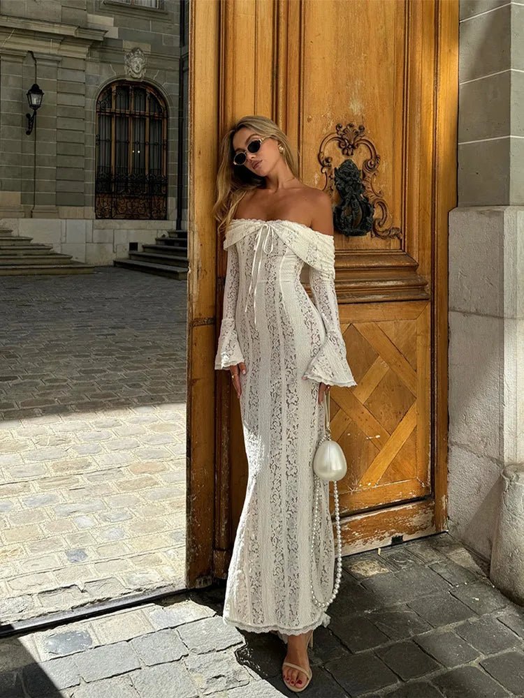 Lace Hollow Out One - shoulder Slim Long Dress For Women Solid Lace Up Waistless Dresses 2024 Chic Sexy Female Party Date Robes - TheGlamTrend14:771Yellow mini dress;5:361386Yellow mini dressMLace Hollow Out One - shoulder Slim Long Dress For Women Solid Lace Up Waistless Dresses 2024 Chic Sexy Female Party Date Robes