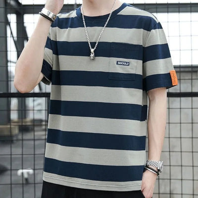 Male Tees Shirts Loose Striped Tops Oversized Men's T-shirt Baggy Yellow Cheap Clothes And Young On Sale Streetwear Harajuku 5xl - TheGlamTrend14:173Blue T-shirt;5:100014066MBlue T-shirtMMale Tees Shirts Loose Striped Tops Oversized Men's T-shirt Baggy Yellow Cheap Clothes And Young On Sale Streetwear Harajuku 5xl