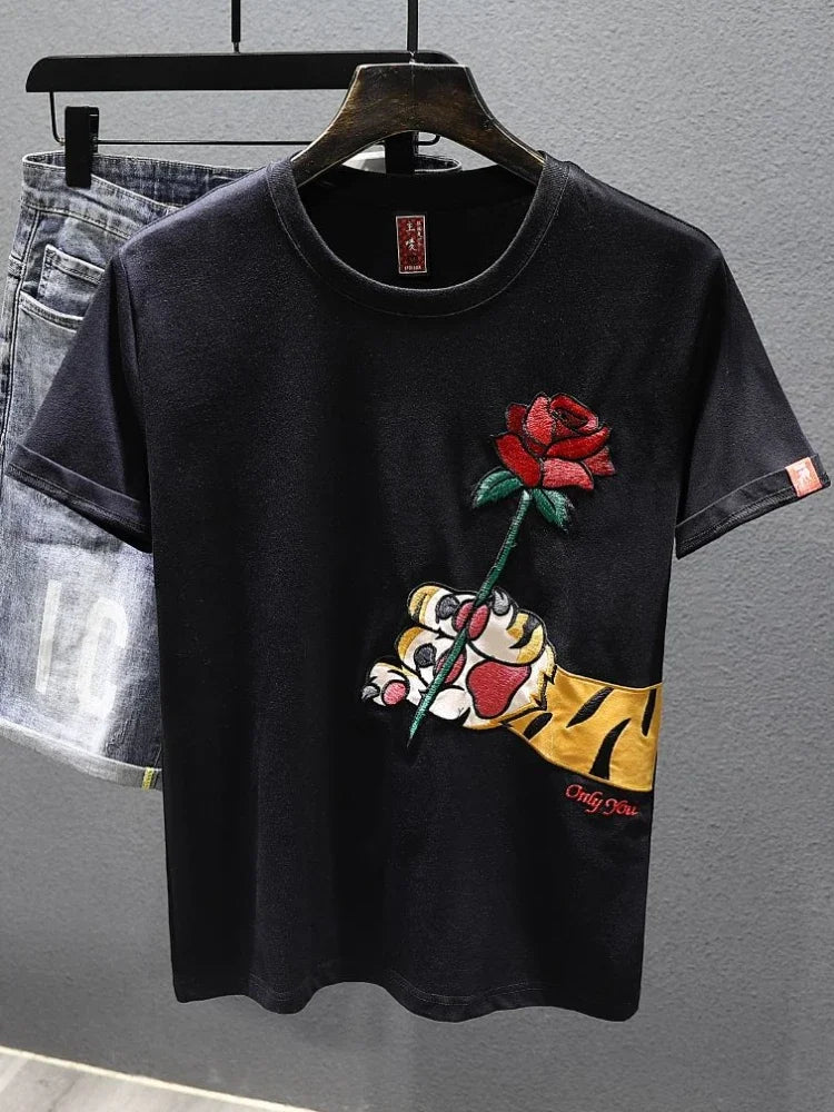 Man Tee Shirts Embroidery T Shirt For Men Heather Funny Rock Top Watercolor Katoen Hot Cheap Clothes And Young On Sale Trend - TheGlamTrend14:771White T-shirt;5:361385White T-shirtLMan Tee Shirts Embroidery T Shirt For Men Heather Funny Rock Top Watercolor Katoen Hot Cheap Clothes And Young On Sale Trend