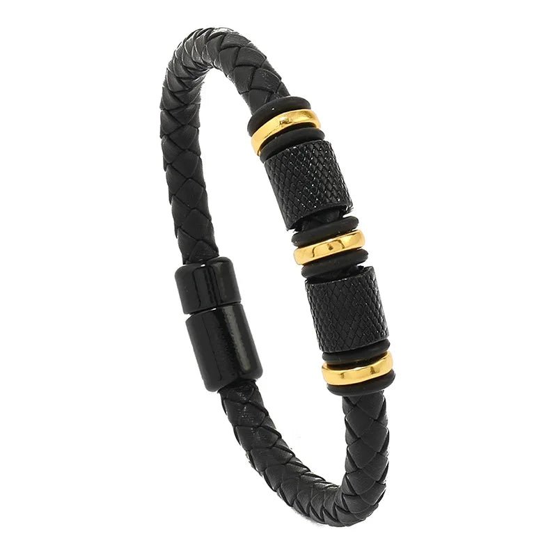 New In Men Genuine Leather Bracelet Novel Atrract Magentic Braclet Homme Punk Jewelry Accessories Bangle Cable Brazalete Gift - TheGlamTrend200001034:361180GoldcolorGoldcolorNew In Men Genuine Leather Bracelet Novel Atrract Magentic Braclet Homme Punk Jewelry Accessories Bangle Cable Brazalete Gift