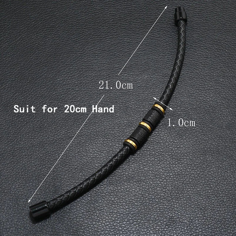New In Men Genuine Leather Bracelet Novel Atrract Magentic Braclet Homme Punk Jewelry Accessories Bangle Cable Brazalete Gift - TheGlamTrend200001034:361180GoldcolorGoldcolorNew In Men Genuine Leather Bracelet Novel Atrract Magentic Braclet Homme Punk Jewelry Accessories Bangle Cable Brazalete Gift
