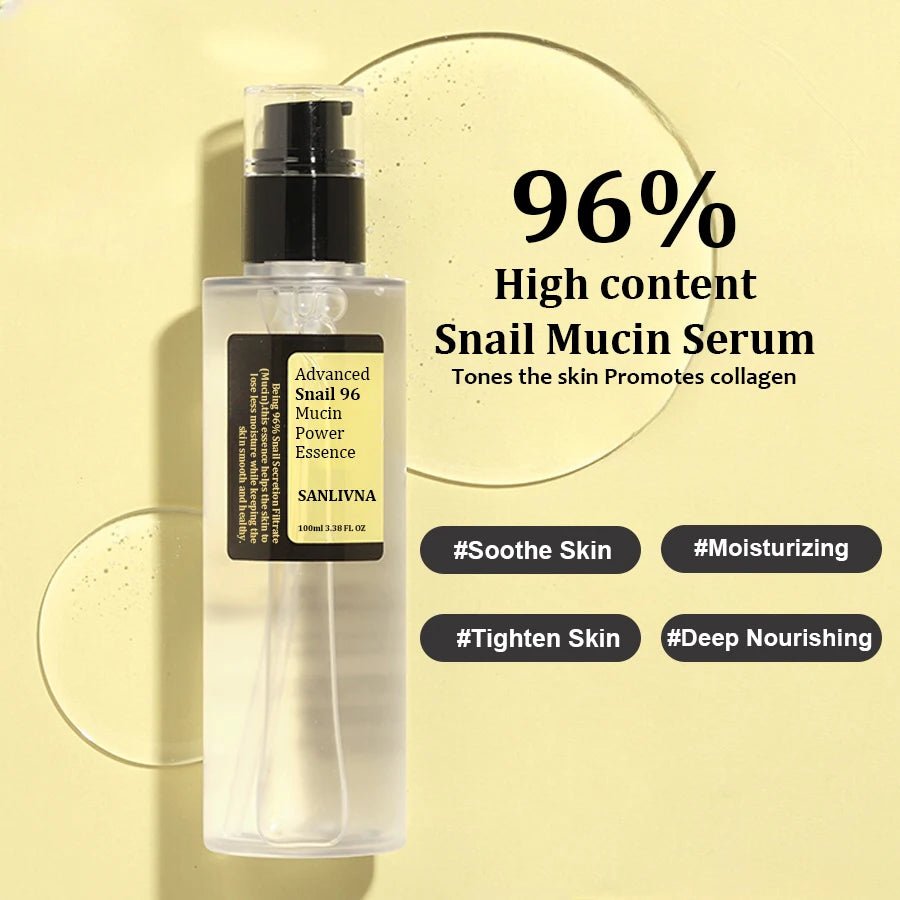 Snail Mucin 96% Korean Skin Care Facial Essence Fading Fine Lines Repair Essence Firming Facial Snail Brightening Anti - Aging - TheGlamTrend200000581:200008194100mlSnail Mucin 96% Korean Skin Care Facial Essence Fading Fine Lines Repair Essence Firming Facial Snail Brightening Anti - Aging