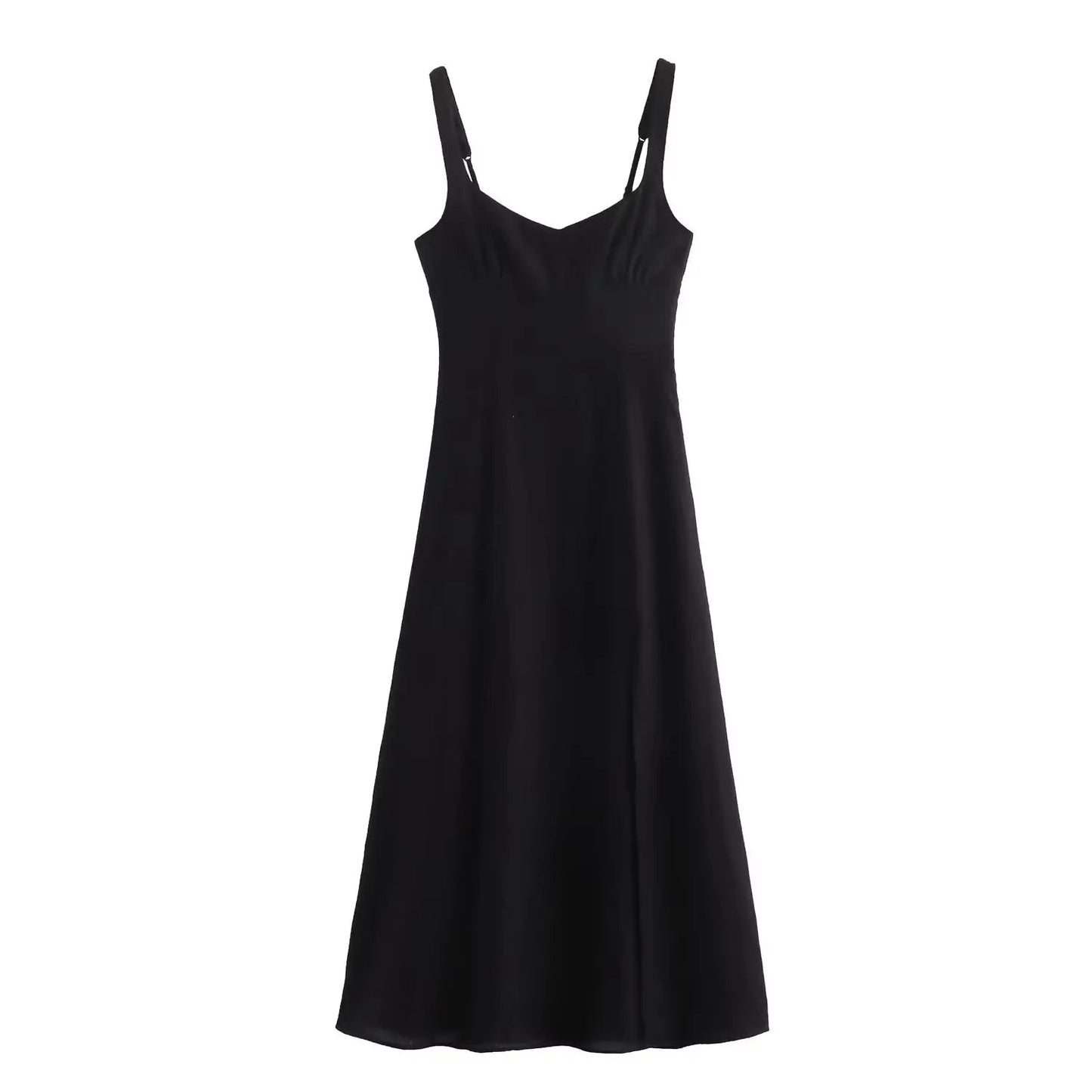 TRAFZA Elegant Sexy Halter Solid Dress Women's New 2025 Summer Fasion Holiday Casual Dress Backless Zipper Long Dress - TheGlamTrend14:193Black;5:872BlackXSTRAFZA Elegant Sexy Halter Solid Dress Women's New 2025 Summer Fasion Holiday Casual Dress Backless Zipper Long Dress