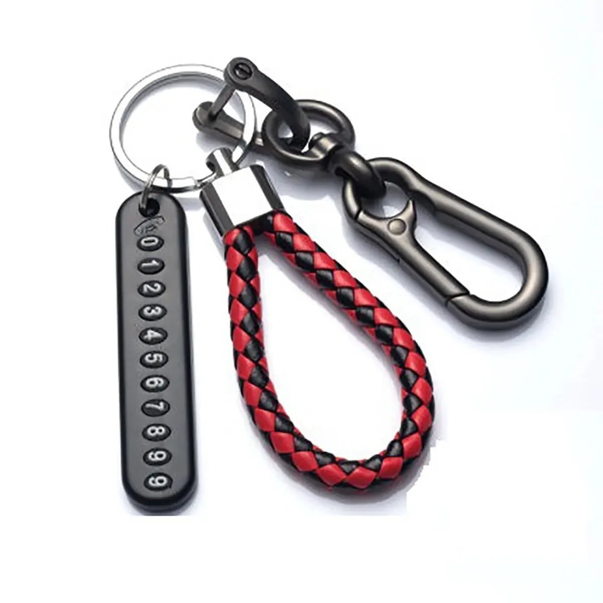Trendy DIY Mobile Phone Number Plate Pendant Keychain for Men Punk Simple Woven Leather Rope Anti - lost Car Key Chain Accessories - TheGlamTrend14:10Style 3Style 3Trendy DIY Mobile Phone Number Plate Pendant Keychain for Men Punk Simple Woven Leather Rope Anti - lost Car Key Chain Accessories