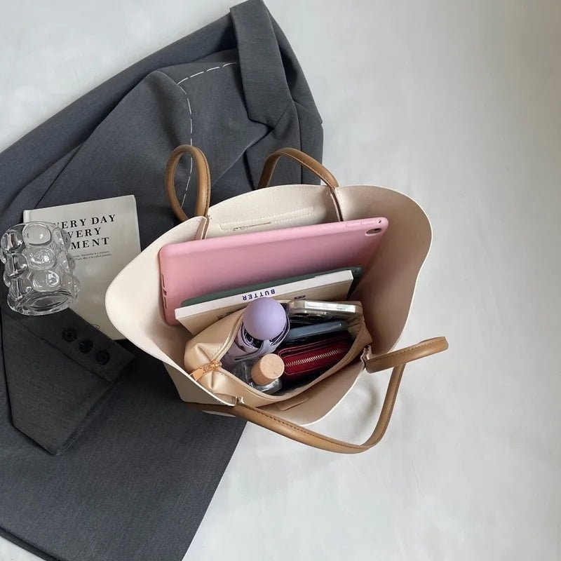 Trendy PU Tote Bags for Women 2025 Oversized Commuter Bag Fashionable Work Purse Lightweight Beach Shopping Shoulder Bag - TheGlamTrend14:200005100CoffeeTrendy PU Tote Bags for Women 2025 Oversized Commuter Bag Fashionable Work Purse Lightweight Beach Shopping Shoulder Bag