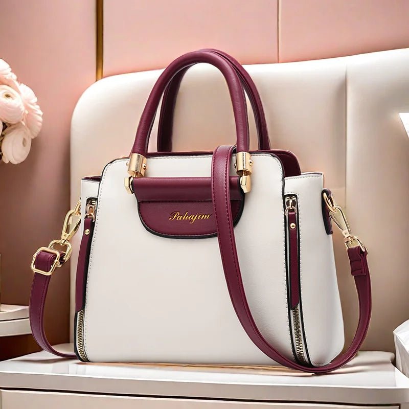 Women's bag 2025 new fashion women's bags hit color hand - held bag Europeand the United States all - match shoulder messenger bag - TheGlamTrend14:200002984BurgundyWomen's bag 2025 new fashion women's bags hit color hand - held bag Europeand the United States all - match shoulder messenger bag