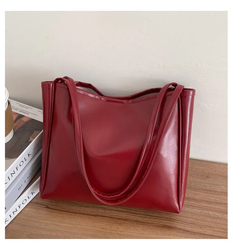 Women's Bag Simple Large Capacity Shoulder Bags For Women Waterproof Tote Bag Daily Commuting Handbag - TheGlamTrend14:10redredWomen's Bag Simple Large Capacity Shoulder Bags For Women Waterproof Tote Bag Daily Commuting Handbag