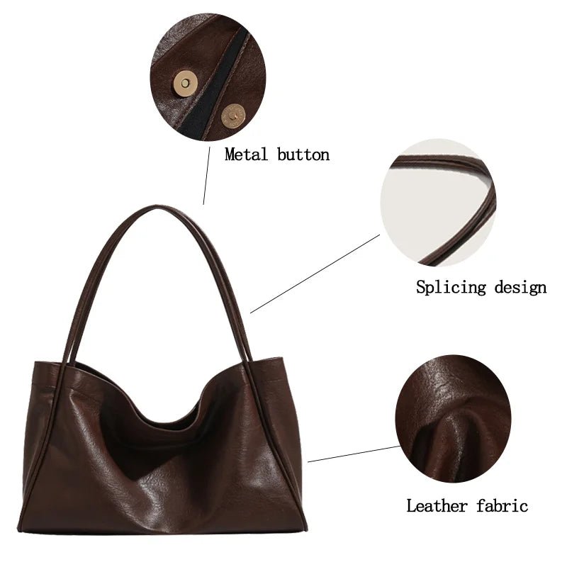 Women's Bag Simple Large Capacity Shoulder Bags For Women Waterproof Tote Bag Daily Commuting Handbag - TheGlamTrend14:365458brownbrownWomen's Bag Simple Large Capacity Shoulder Bags For Women Waterproof Tote Bag Daily Commuting Handbag