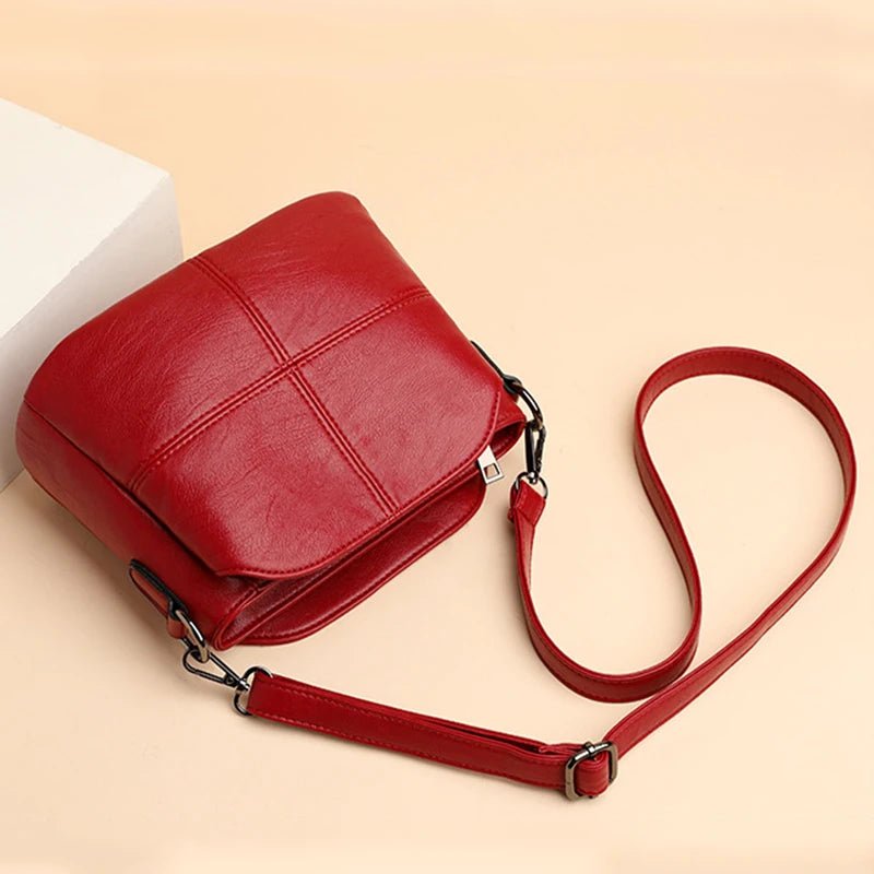 Women's Bags Retro Design Crossbody Bag Trend Quality PU Leather Bucket Shoulder Bags Small Handbags for Women - TheGlamTrend14:691redredWomen's Bags Retro Design Crossbody Bag Trend Quality PU Leather Bucket Shoulder Bags Small Handbags for Women