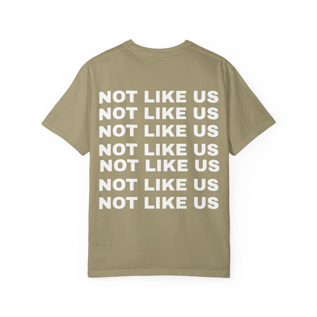 T-Shirt — 'Not Like Us' Graphic Tee (Vintage Religious Embrace Design)