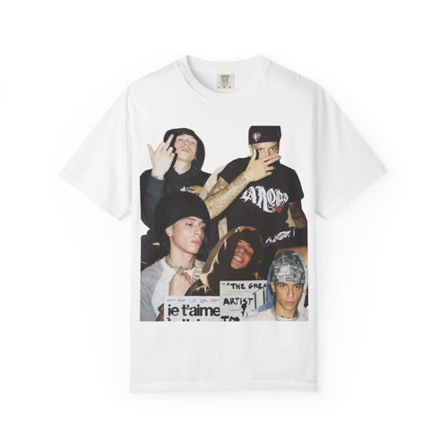 Rap Collage T-Shirt — Photo Band Graphic Tee (je t'aime)