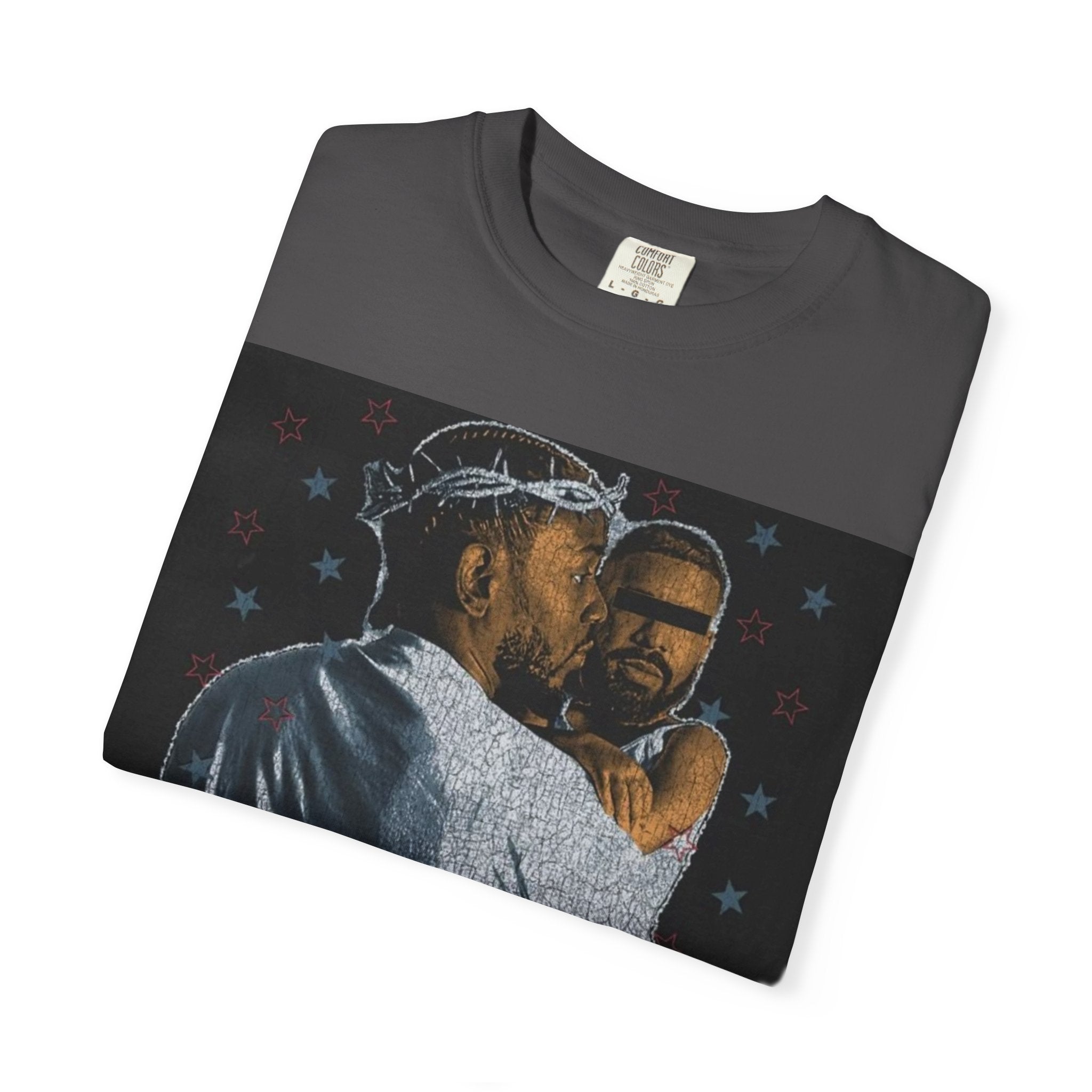 T-Shirt — 'Not Like Us' Graphic Tee (Vintage Religious Embrace Design)