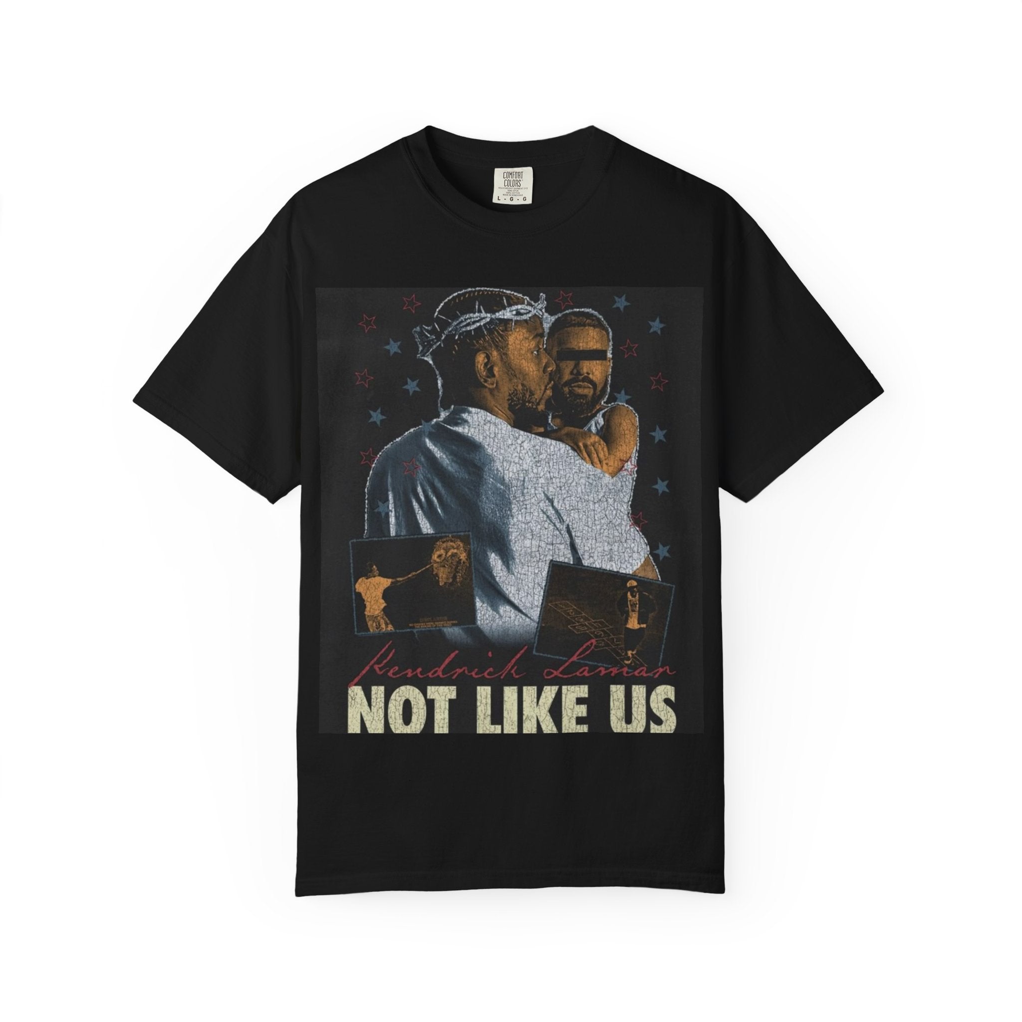 T-Shirt — 'Not Like Us' Graphic Tee (Vintage Religious Embrace Design)