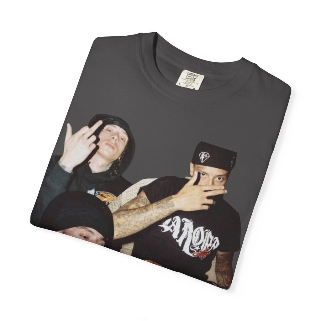 Rap Collage T-Shirt — Photo Band Graphic Tee (je t'aime)