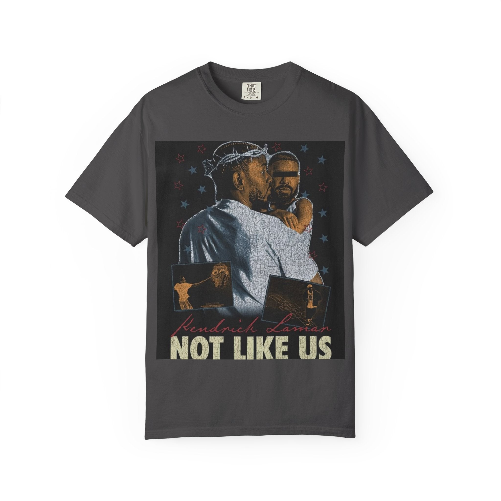 T-Shirt — 'Not Like Us' Graphic Tee (Vintage Religious Embrace Design)