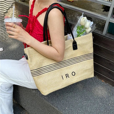 2025 New Woven Tote Bag for Women Bohemian Straw Beach Bag Large Capacity Summer Shoulder Bag Casual Vacation Rattan Purse - TheGlamTrend14:771kaqikaqi2025 New Woven Tote Bag for Women Bohemian Straw Beach Bag Large Capacity Summer Shoulder Bag Casual Vacation Rattan Purse