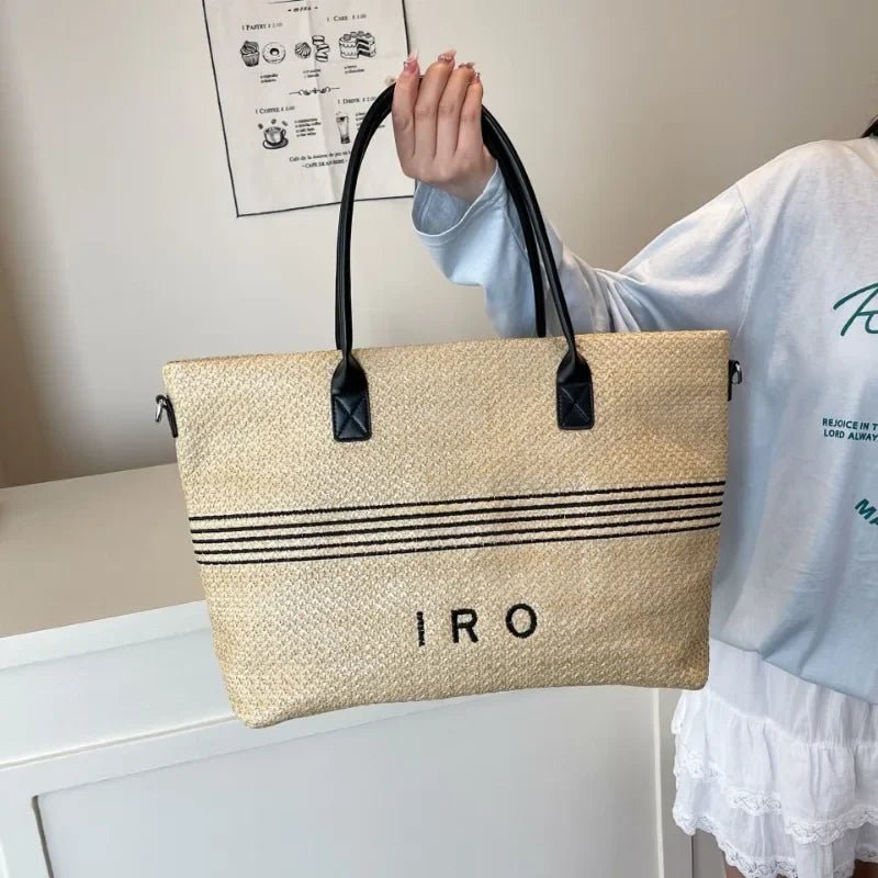 2025 New Woven Tote Bag for Women Bohemian Straw Beach Bag Large Capacity Summer Shoulder Bag Casual Vacation Rattan Purse - TheGlamTrend14:771kaqikaqi2025 New Woven Tote Bag for Women Bohemian Straw Beach Bag Large Capacity Summer Shoulder Bag Casual Vacation Rattan Purse