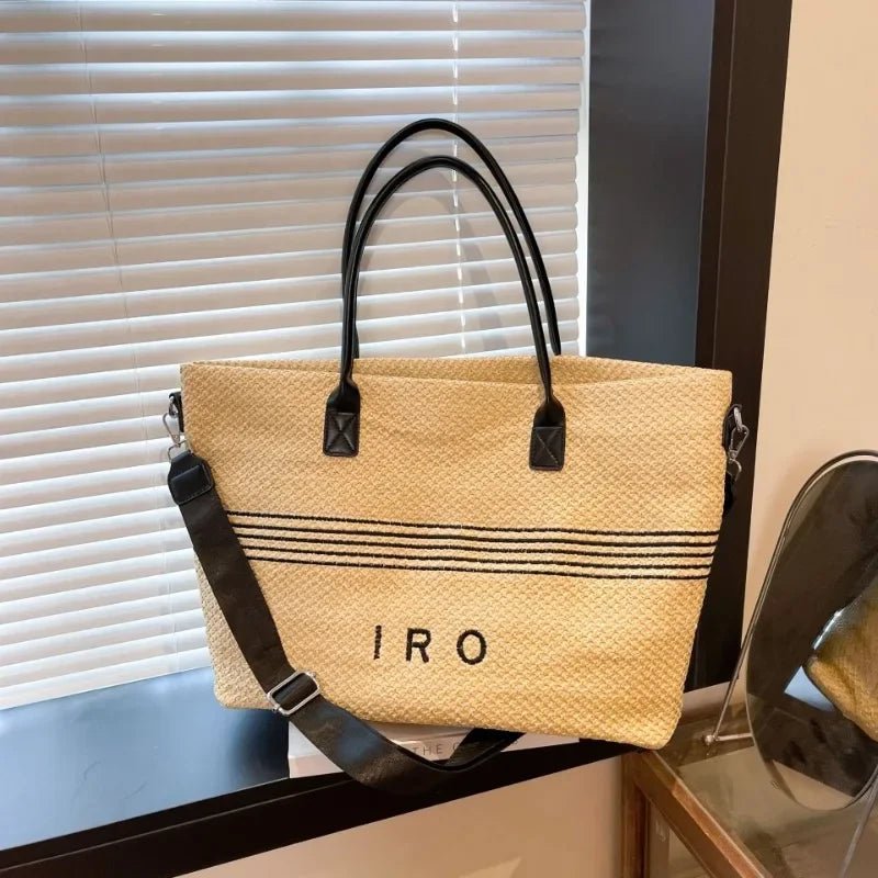 2025 New Woven Tote Bag for Women Bohemian Straw Beach Bag Large Capacity Summer Shoulder Bag Casual Vacation Rattan Purse - TheGlamTrend14:771kaqikaqi2025 New Woven Tote Bag for Women Bohemian Straw Beach Bag Large Capacity Summer Shoulder Bag Casual Vacation Rattan Purse