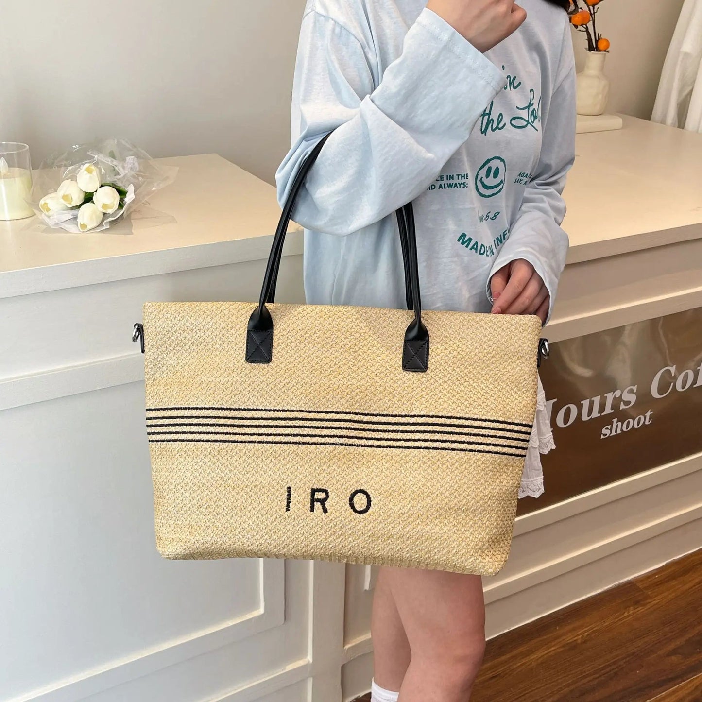 2025 New Woven Tote Bag for Women Bohemian Straw Beach Bag Large Capacity Summer Shoulder Bag Casual Vacation Rattan Purse - TheGlamTrend14:771kaqikaqi2025 New Woven Tote Bag for Women Bohemian Straw Beach Bag Large Capacity Summer Shoulder Bag Casual Vacation Rattan Purse