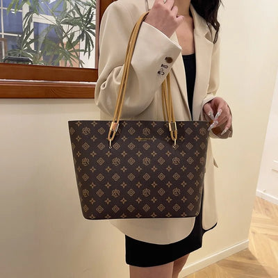 2025 Women Bags Vintage Handheld Tote Fashion Print Shoulder Large Capacity Handbag - TheGlamTrend14:1052kasekase2025 Women Bags Vintage Handheld Tote Fashion Print Shoulder Large Capacity Handbag