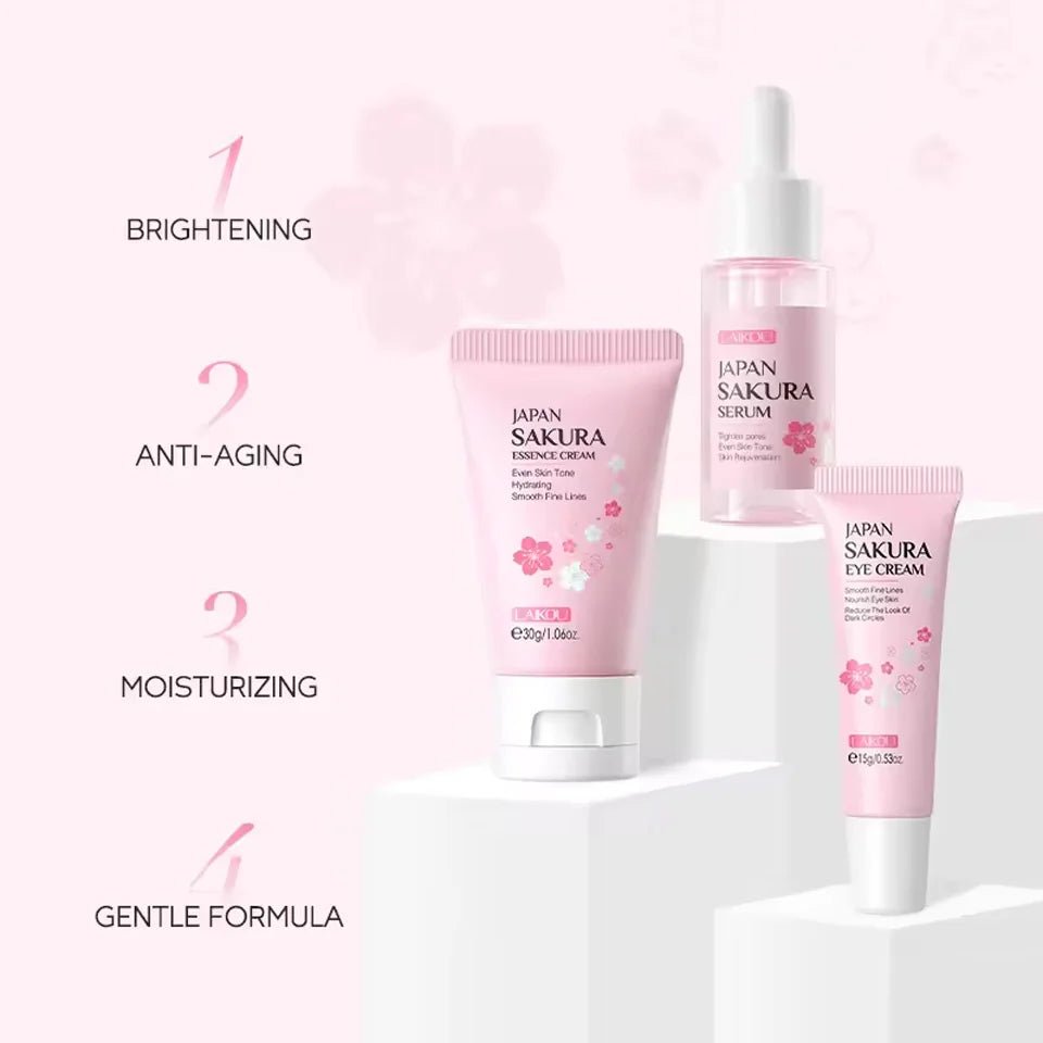 3pcs/set Sakura Skin Care Sets Face Cream Serum Eye Cream Face Beauty Products for Women Daily Moisturizing Skin Care Products - TheGlamTrend14:200021498SakuraSakura3pcs/set Sakura Skin Care Sets Face Cream Serum Eye Cream Face Beauty Products for Women Daily Moisturizing Skin Care Products