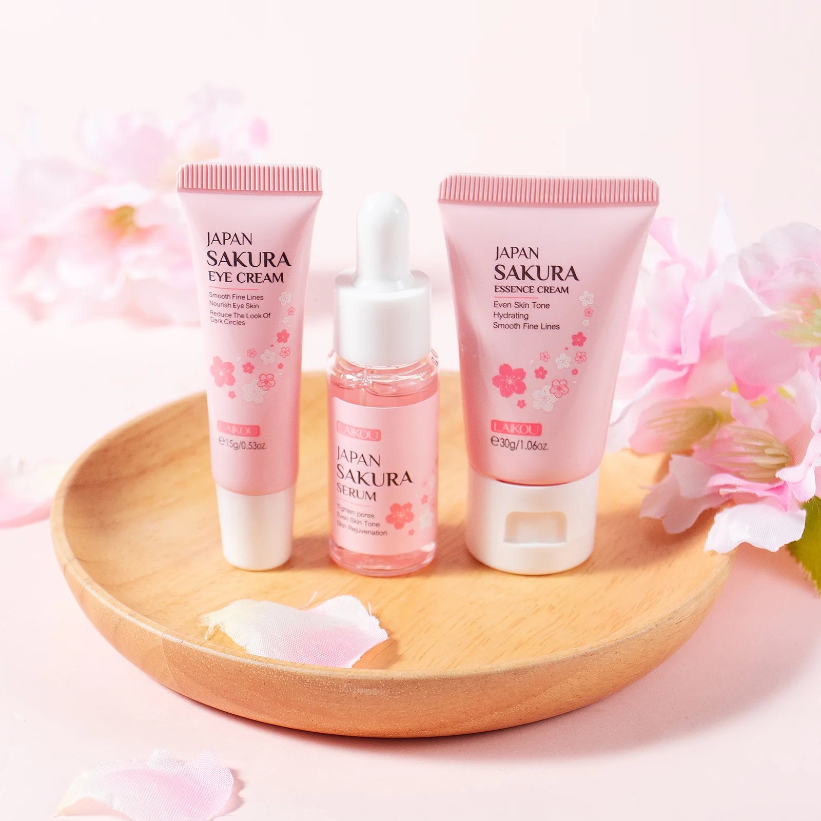 3pcs/set Sakura Skin Care Sets Face Cream Serum Eye Cream Face Beauty Products for Women Daily Moisturizing Skin Care Products - TheGlamTrend14:200021498SakuraSakura3pcs/set Sakura Skin Care Sets Face Cream Serum Eye Cream Face Beauty Products for Women Daily Moisturizing Skin Care Products