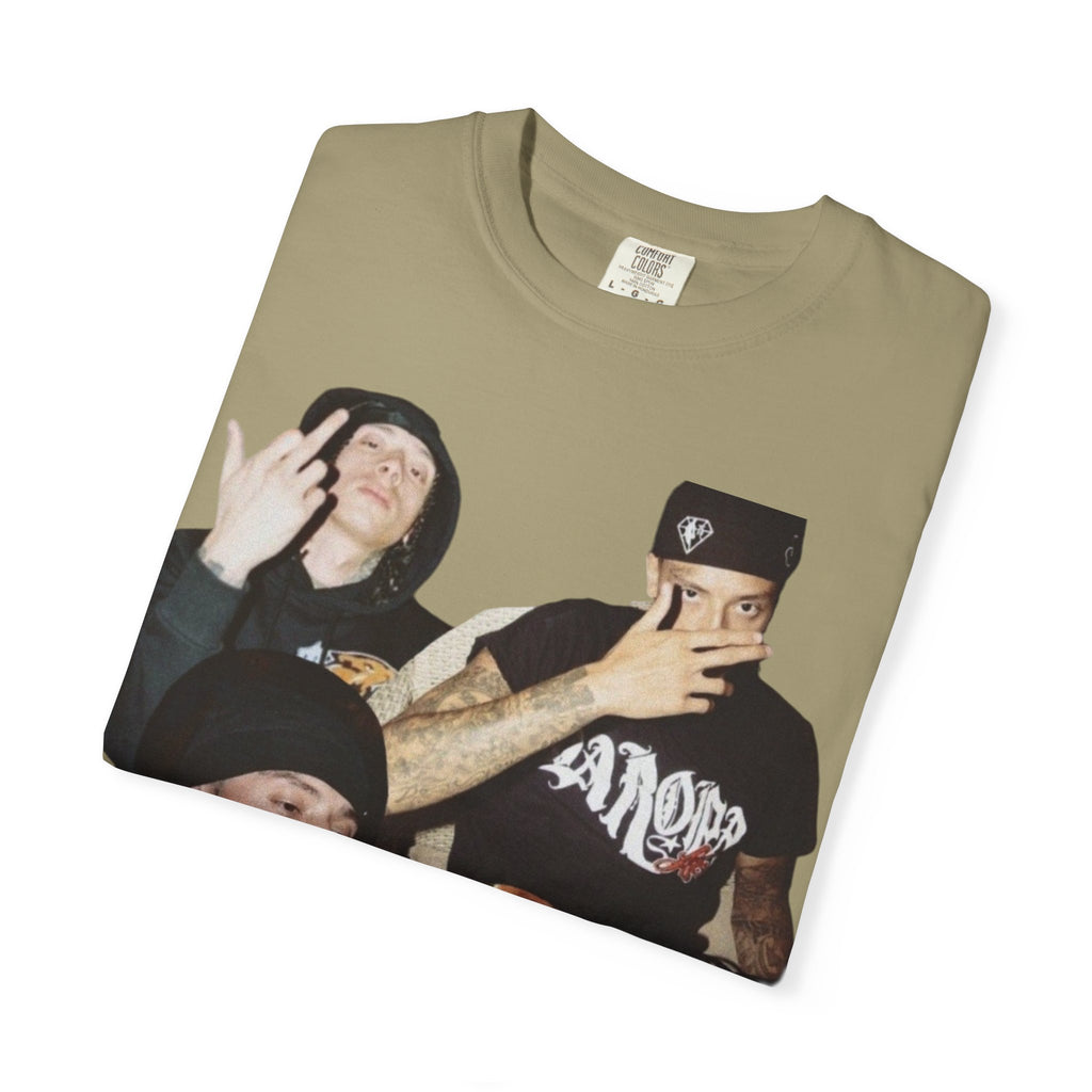 Rap Collage T-Shirt — Photo Band Graphic Tee (je t'aime)