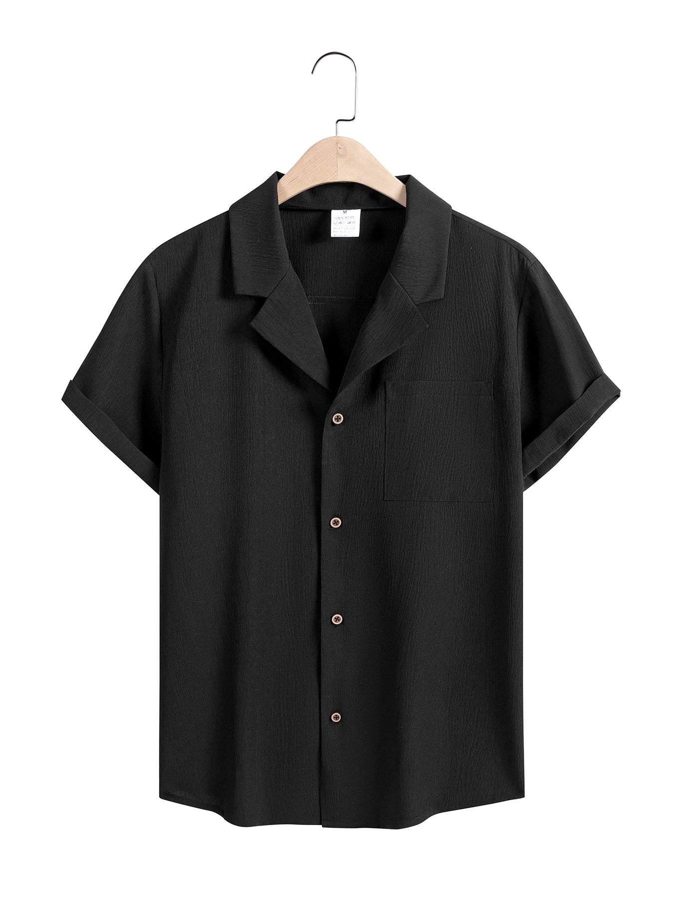 Summer Men’s Short Sleeve Shirt – Breathable Solid Color Button-Down for Business & Streetwear