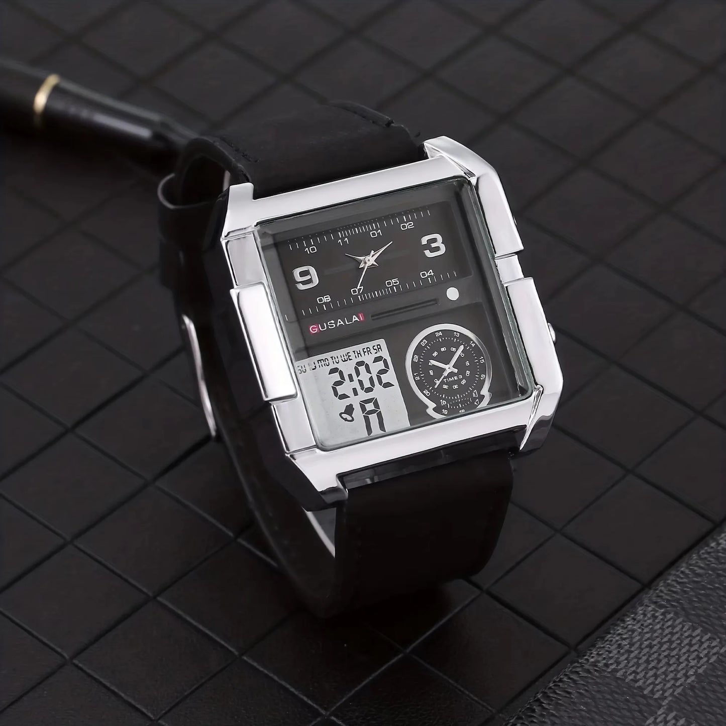 Watch Men's Western Wild Motorcycle Watch Men's and Women's Super Large dial Dominant Square Fashion Casual Couple Watch