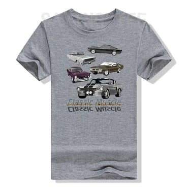 Classic American Muscle Cars Novelty T-Shirt Types of Difference Cars Graphic Tee Tops Funny Retro Style Vintage Outfits Gifts
