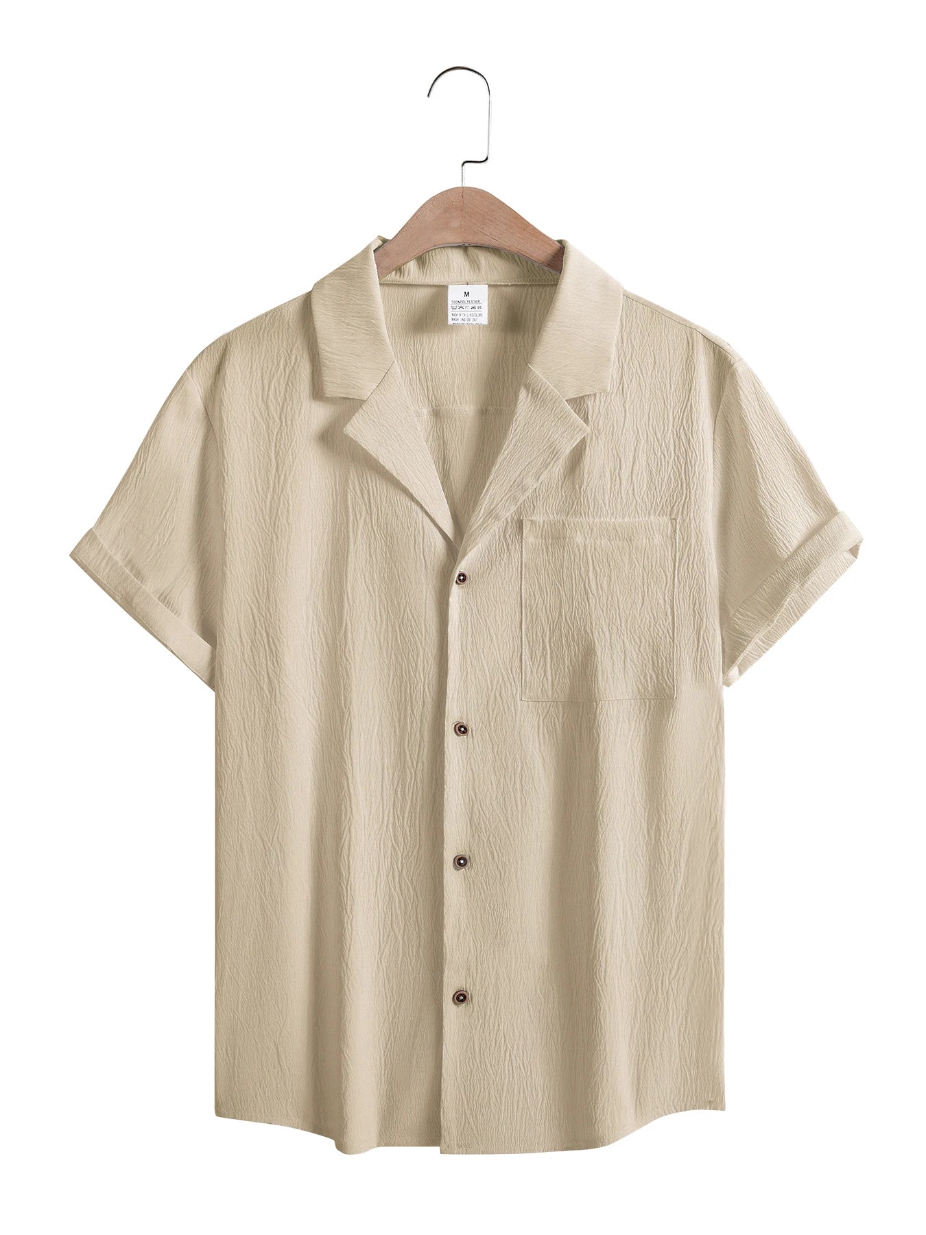 New Mens Short Sleeve T-Shirts Summer Trendy Breathable Loose Youth Basic Cotton Pocket Top Solid Color Stand Up Collar Shirts