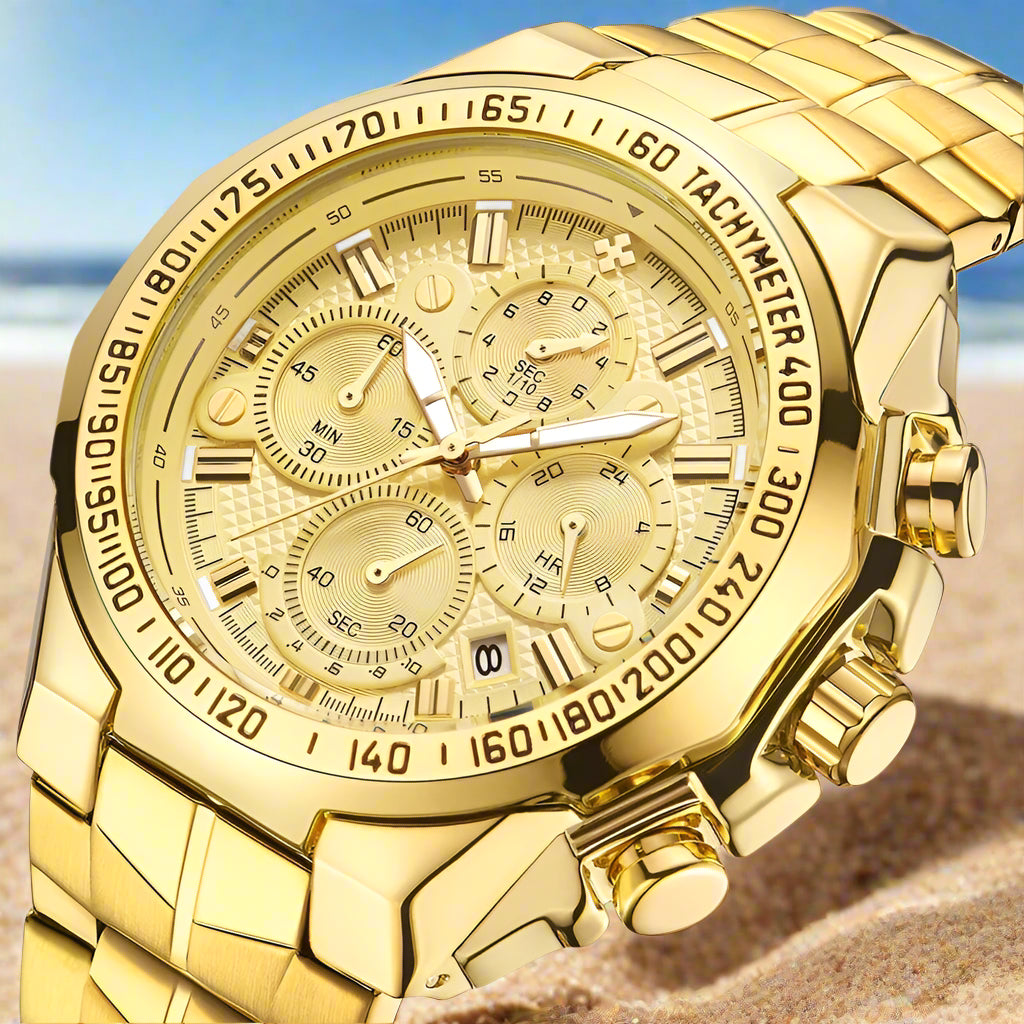 Relogio Masculino WWOOR Mens Watches 2024 Top Brand Luxury Wrist Watches For Men Gold Big Golden Male Chronograph Wristwatch Man