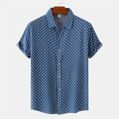 Fashion Solid Colored Dots Hawaiian Shirt Men Casual Short Sleeves Summer 3d Printed Button Blouse Tops Street Button Shirts
