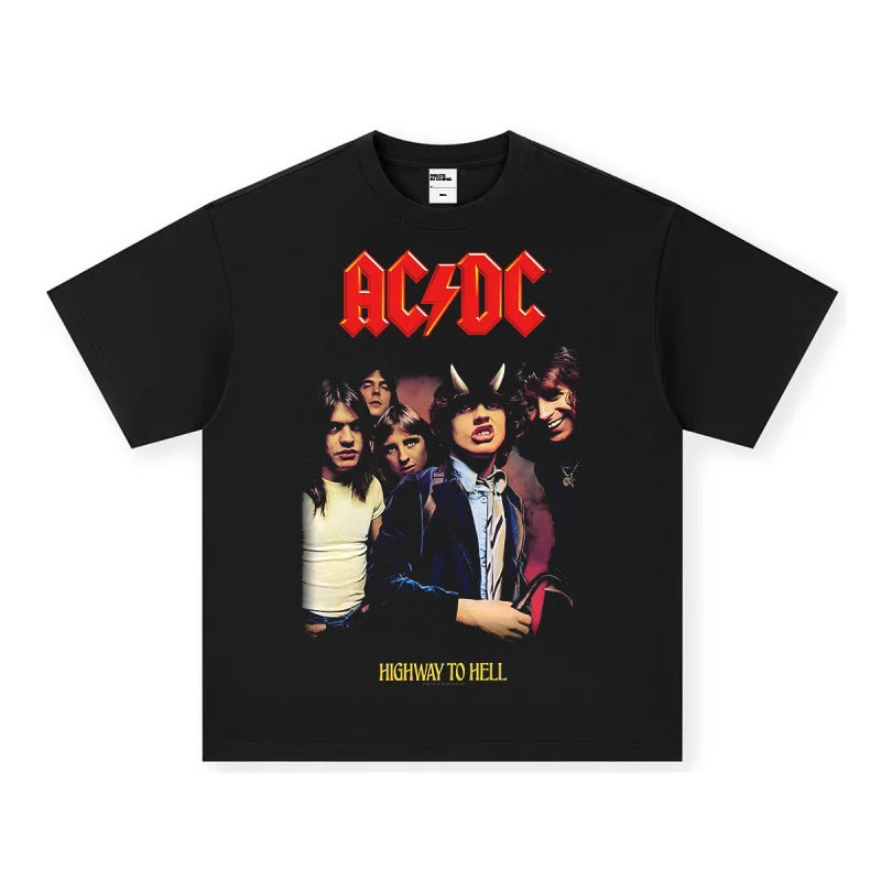 2024 Classic AC Print T-shirt DC Men Women Cotton Hip Hop Oversized Tshirt Short Sleeve T Shirt Streetwear Top Tee For Fans Gift