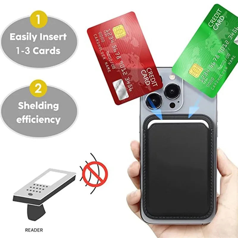 Leather Wallet Case for iPhone 15 Pro Max & MagSafe – Card Holder Cover Compatible with iPhone 14, 13, 12 – Magnetic MagSafe Wallet Case
